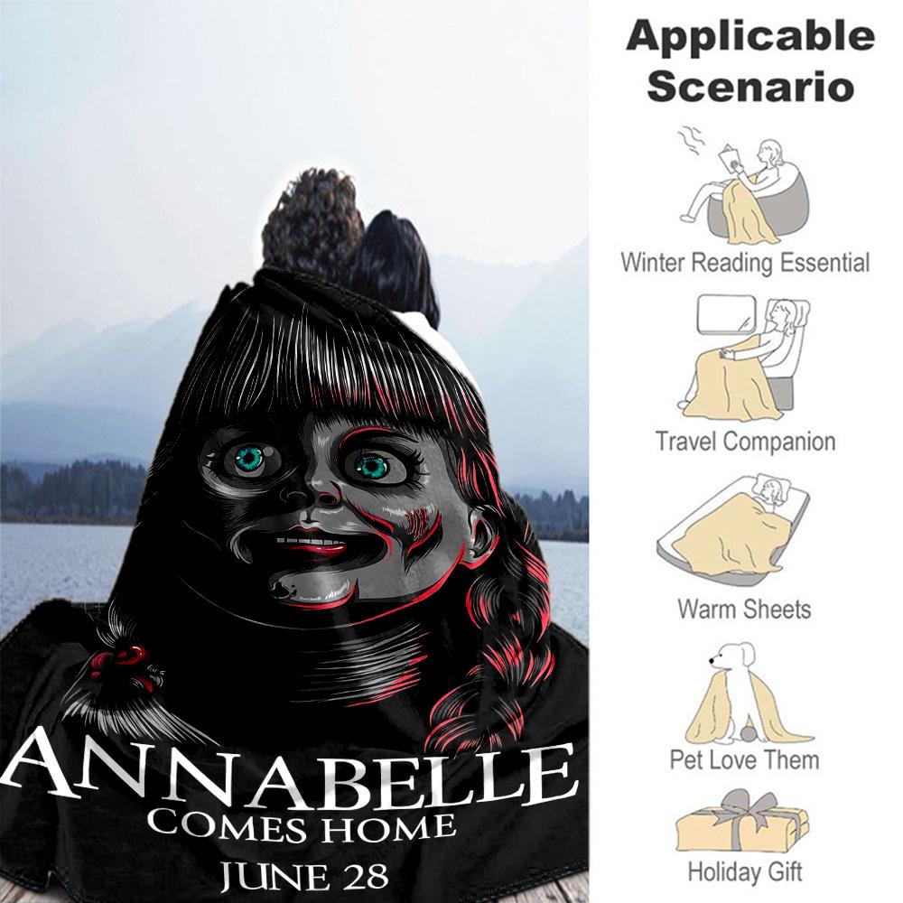 1PC Annabelle Comes Home Outdoor Flannel Blanket Soft Plush Decor for Picnics, camping,Bedroom, Playroom, Office1181A