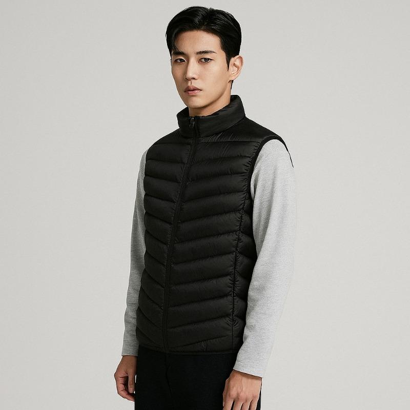 Men's 90 Fleece New Men's Stand-up Collar Vest White Duck Down Light Down Jacket Vest Large Size Jacket