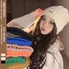 Women's Autumn and Winter New Big Head Circumference Warm Knitted Hat Korean Style Student Face Small Ear Protection Cold Hat Pile Hat