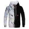 Spring Autumn Hooded Sweatshirt 3D Digital Printing Unisex Hoodies Men Women Wolf Fashion Loose Pullover