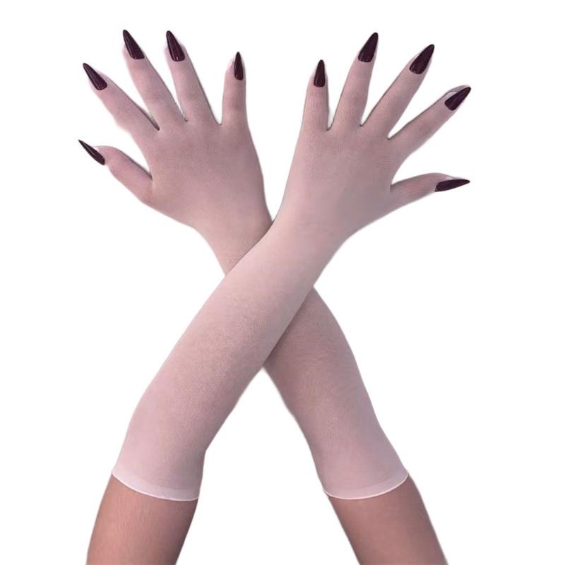 1 пара бесшовных сетчатых перчаток для пальцев, забавные перчатки для косплея, Хэллоуина, клубных танцев, свадебной вечеринки, аксессуары, перчатки для ногтей