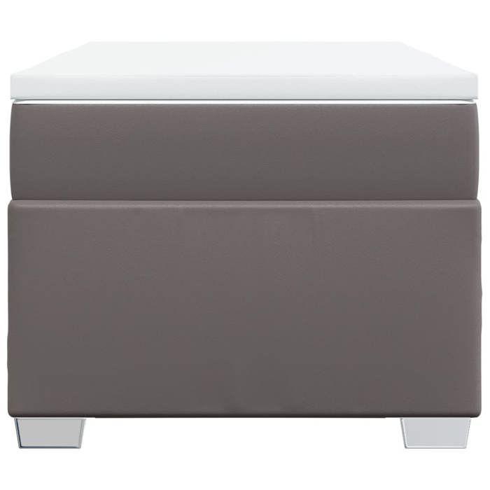 Maison Exclusive - Sommier à lattes de lit avec matelas Gris 100x200 cm Similicuir