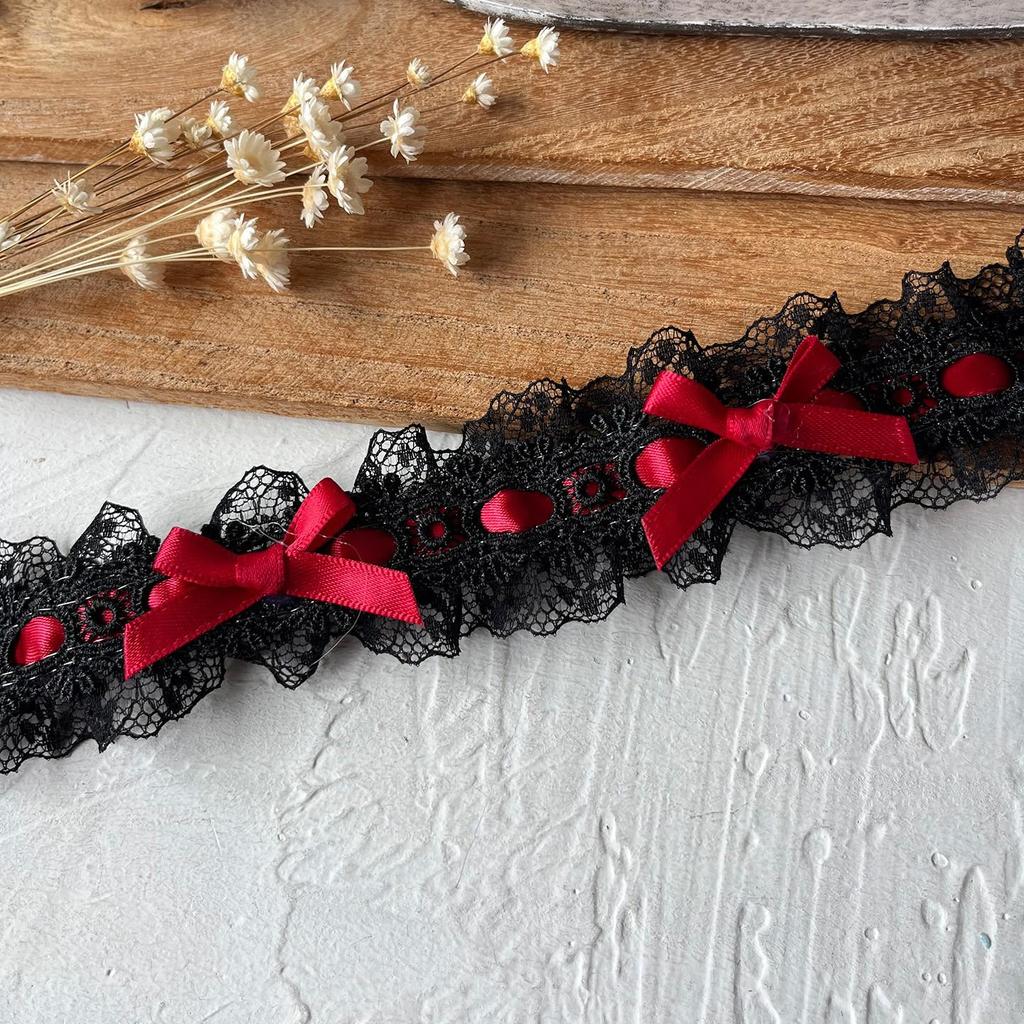 Черная кружевная органза для самостоятельного изготовления одежды и аксессуаров - украшение горловины и подола юбки