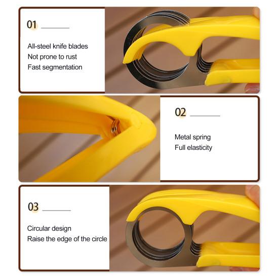 Banana Slicer Stainless Steel Fruit Cutter Chopper Vegetable Salad Slices Cucumber Cutter Kitchen Tool for Fast Food Prep Snacks