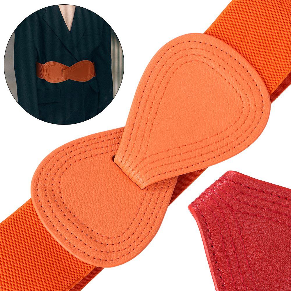 Women Wide Hook Casual Waist Strap Bowknot Waistband Elastic Belts Waist Belts