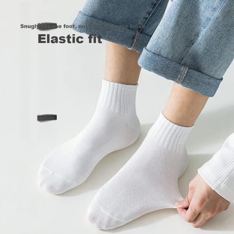 Cotton Full Men's 100% Pure Cotton Short Socks Spring Summer Deodorant Breathable Plus Size 44-49