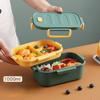 1000ml Portable Lunch Box 2 Layer Microwavable Bento Box for Work Food School Student Adults Food Containers Fresh Lunch Bags