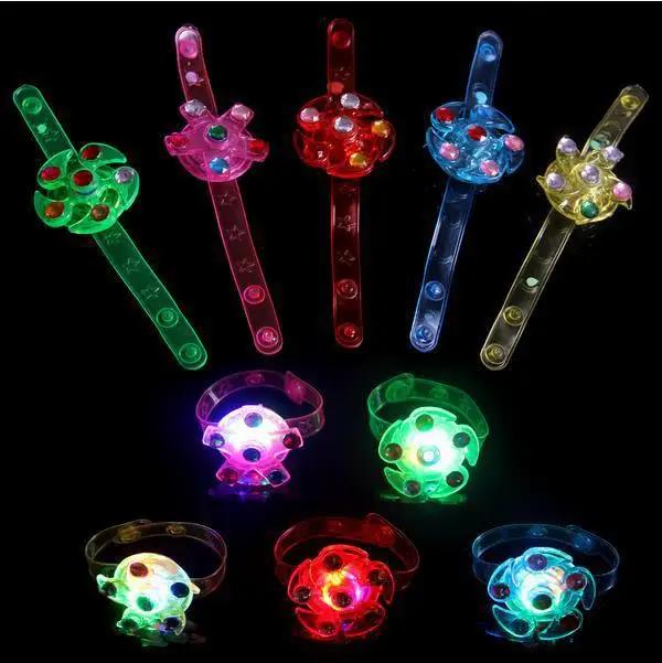1Pc Luminous Bracelets LED Light Watch Rings Spinner Hand Top Spinners Glow In Dark Figet Spiner Finger Stress Relief Toys