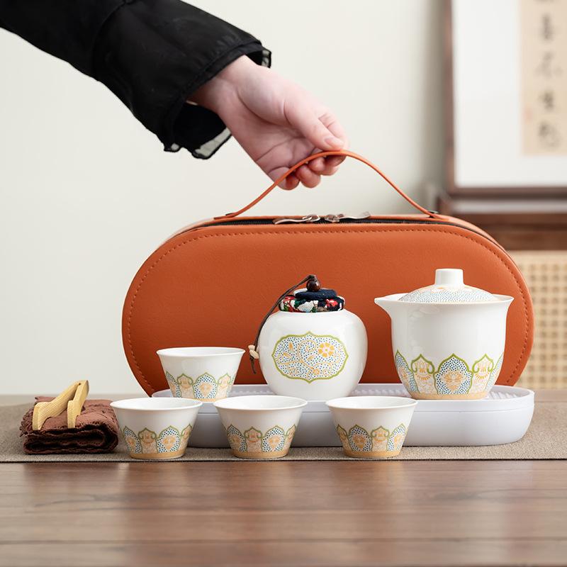 Китайский чайный сервиз Кун-фу Цинъюнь, небольшой набор, сувенир для клиентов, подарок на годовщину открытия компании, креативный, с индивидуальной печатью