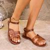 Женская обувь по акции. Легкие женские сандалии с открытым носком. Летние пляжные повседневные сандалии. Женские туфли на плоской подошве больших размеров с эластичной резинкой.