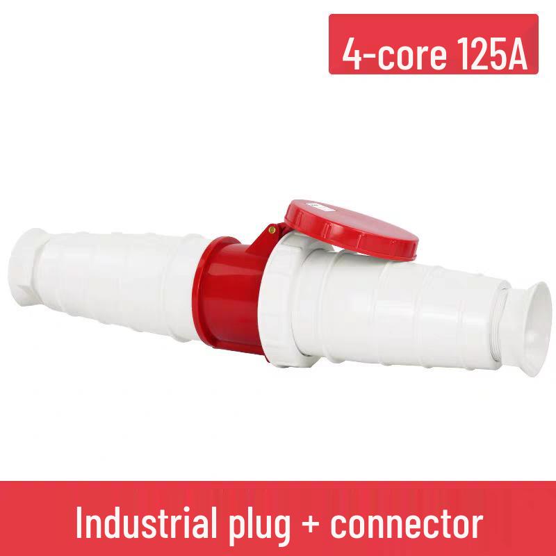 IP67 Waterproof Industrial Connector, 63A/125A, Male-Female, 3-5 Pin, Non-Explosion-Proof Plug Socket