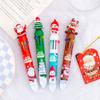 Милая кавайная рождественская разноцветная шариковая ручка с изображением Санта-Клауса, снеговиков, 10 цветных ручек для нажатия, канцелярские принадлежности для студентов, подарки