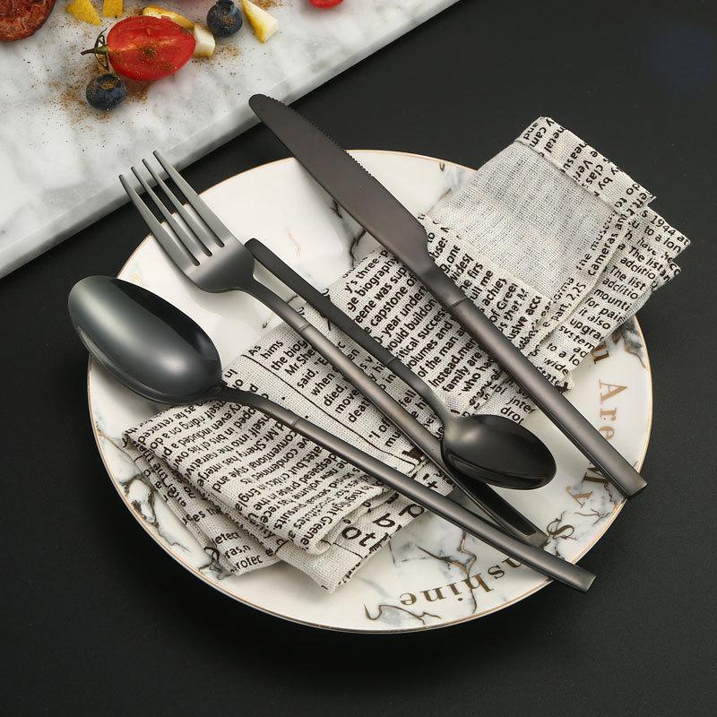 Stainless Steel Tableware Hot-selling Light Luxury Simple Hotel Steak Knife Fork Spoon Dessert Spoon
