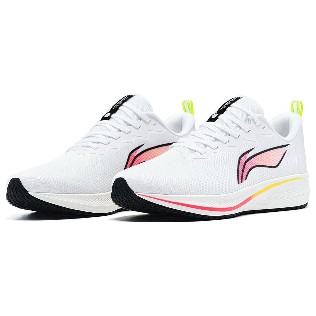 Li Ning Red Rabbit 6 Stable Support Soft Upper Wear Resistant Breathable Low Top Running Shoes Men Running Shoes Standard-White ARMT015-1