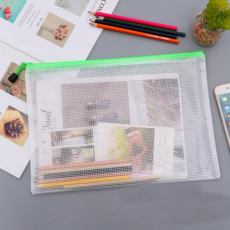 10 шт. сетчатый мешок на молнии сумка для документов водонепроницаемые папки на молнии A6/A5/A4/A3 школьные канцелярские принадлежности пенал сумки для хранения