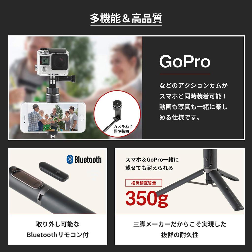 Velbon Coleman Selfie Tripod with Wireless Remote and Camera Compatible with iPhone Android Model Selfie Mini Table Tripod for Web Conferencing