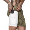 Men's Running Shorts Sports Short Pants Men Leisure Outdoor Loose Multi Pocket Double Layer Fitness Pants No Towels