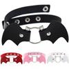 Vintage Punk Gothic New Cosplay Black White PU Leather Bat Choker Necklace Cute for Women Men Necklaces Jewelry