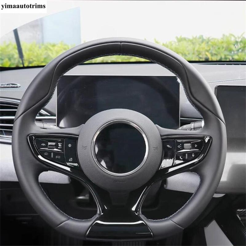 Car Steering Wheel Frame Decoration Cover Trim For BYD Seal EV - 2024 Black / Carbon Fiber / Wood Grain Style Accessories