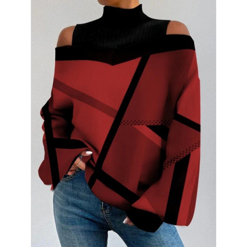 BITCED Женская мода повседневная осень-зима с длинным рукавом и полуводолазкой блузки и рубашки