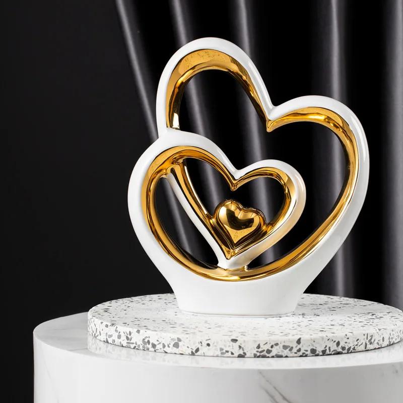 Скандинавская романтическая атмосфера скульптура украшение керамическая любовная связь свет роскошь сочетание домашний День святого Валентина украшение