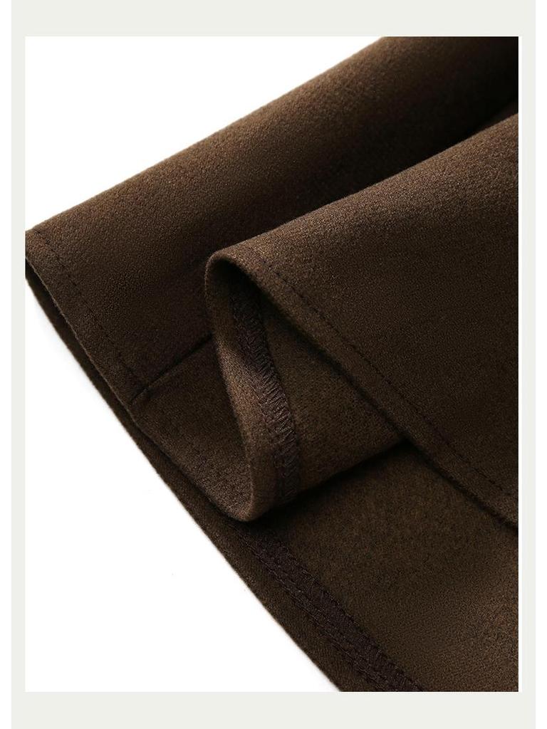 Шерстяная плиссированная юбка А-силуэта с высокой талией для женщин - Осень/Зима 2025