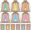 10Pcs Linen Easter Gift Bag Spring Easter Party Bunny Candy Cookie Pack Bags Kids Birthday Party Decoration Favor Rabbit Pouch