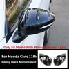 1 Pair Glossy Black Car Rearview Mirror Cover with Adhesive Tape for Honda Civic 11th Gen 2022-up
