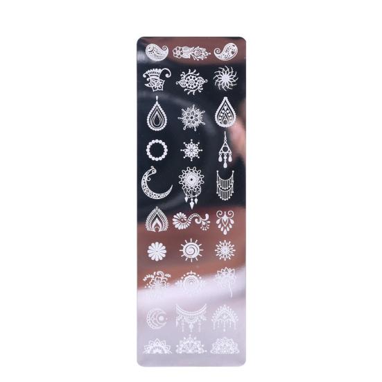 Nail Art Stamping Plate Clear Engraved Leaf Flower Printing Stainless Steel DIY Manicure Template Nail Tool for Beauty