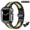Защитный чехол из ТПУ + Металлический ремешок для Apple Watch Ultra Ремешок 49 мм 45 мм 44 мм 41 мм 40/38 Браслет из нержавеющей стали серия 3 5 6 se 7 8