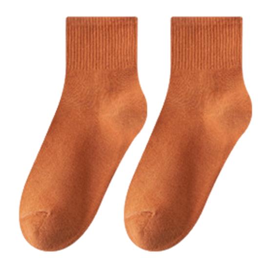 1 пара женских хлопковых носков средней длины без запаха тонкие однотонные высокоэластичные противоскользящие впитывающие пот не садящиеся спортивные носки на все сезоны