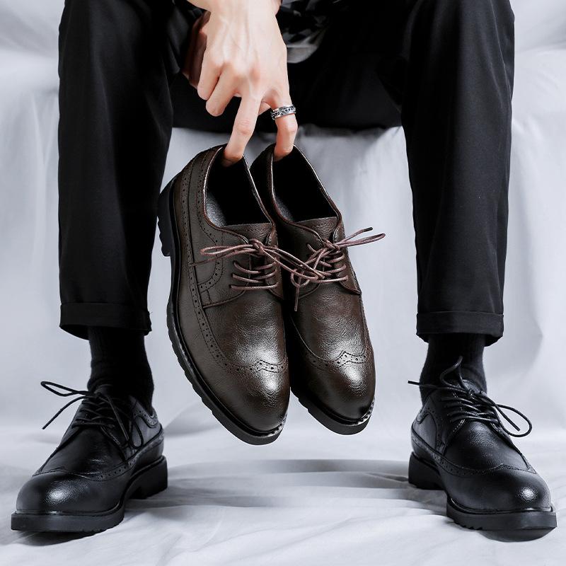 Осенние кожаные туфли мужские Brock британские корейские версии повседневные деловые мужские туфли для костюма свадебные туфли 1983-R