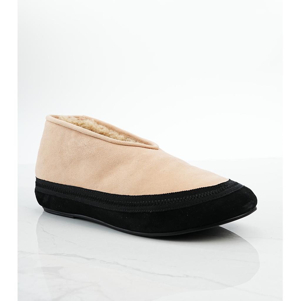 Winter Covered Ancient Velvet Fur Integrated Snow Boots Women's Simple Versatile Flat Bottom One Pedal Fluffy Short Boots