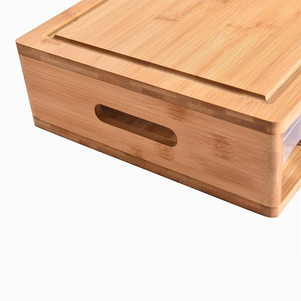 Multifunctional Wooden Cutting Board With 3 Drawers With Graters Gift