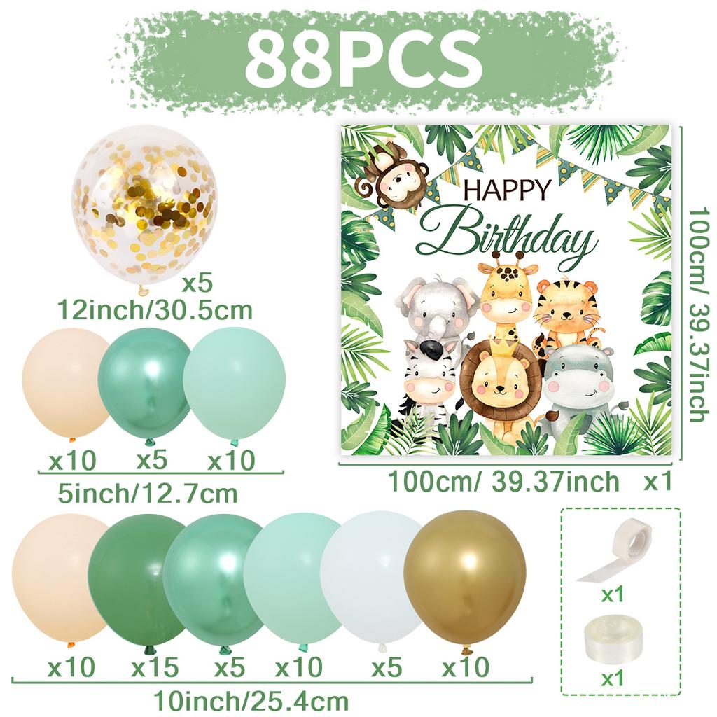 Jungle Animal Balloon Background Set Jungle Safari Birthday Party Decoration Kids Boy Birthday Party Supplies Baby Shower Decor