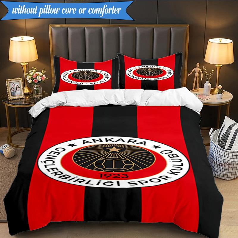 3PCS Genkelbigli Club Sports Bedding Set 2D Printing (Includes 1 Duvet Cover + 2 Pillowcases Coreless), Bedroom decor,Fan gift