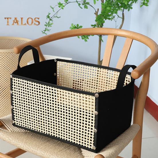 Корзина для хранения из бамбука ручной работы, большая вместимость, многоцелевой складной дизайн, корзина для белья с ручкой