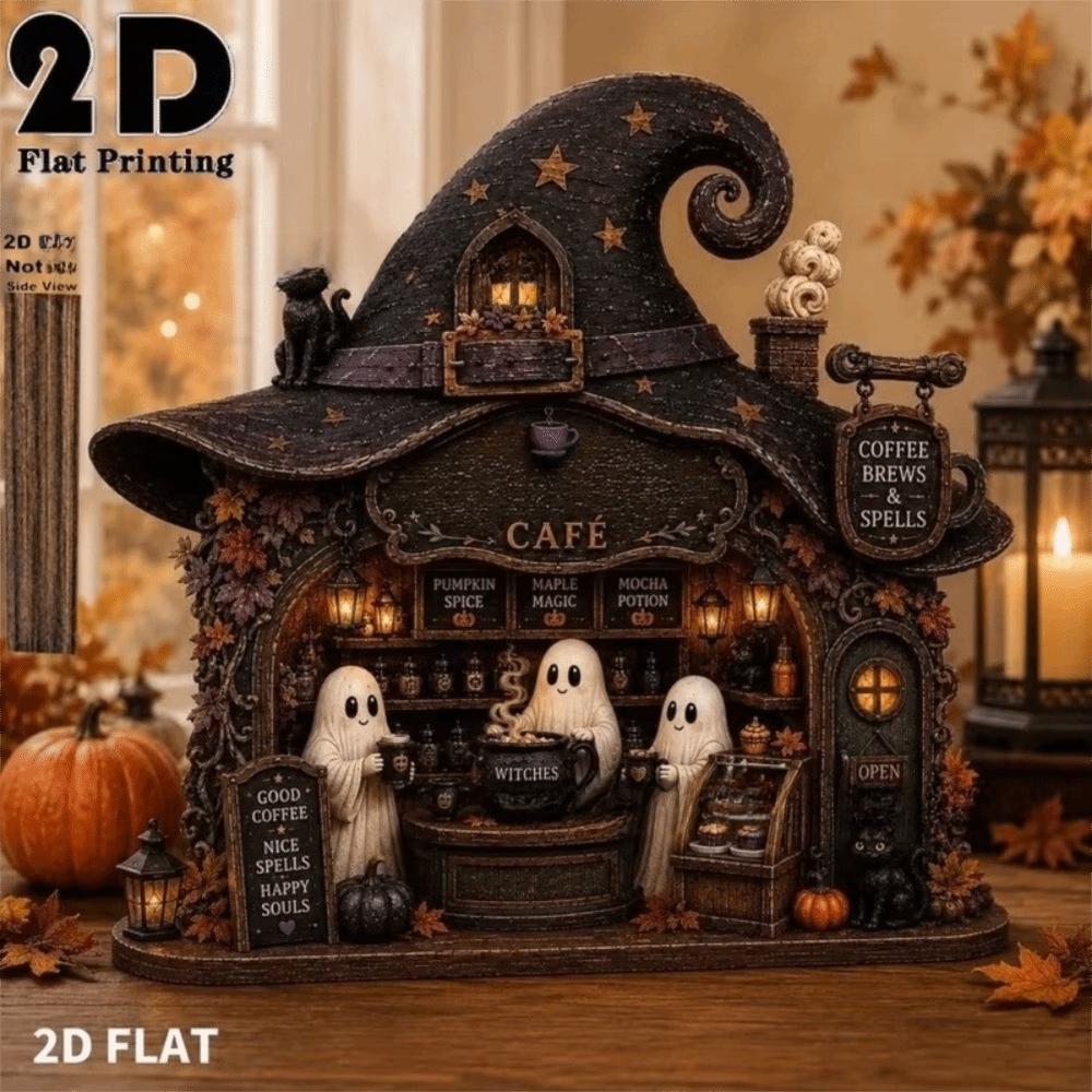 Vintage Bookshelf Corner Decor Shop Shape Halloween Desk Decoration Halloween