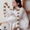 Hairy Niche Pinstriped Sausage Knitted Scarf Women's Autumn and Winter with Millennial Spice Girls Concave Scarf