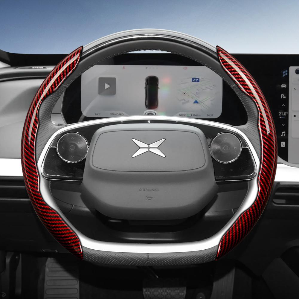zkfan8 Suitable for Xpeng Carbon Fiber Texture Steering Wheel Cover with Segmented Quick-Release Design, Durable, for Models Such as G6 G9 P7 P7+