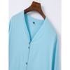 Men Stand Collar 7 Buttons Up Shirts White Black Blue Solid Long Sleeve Shirt Vintage Cotton Plus Size Tops