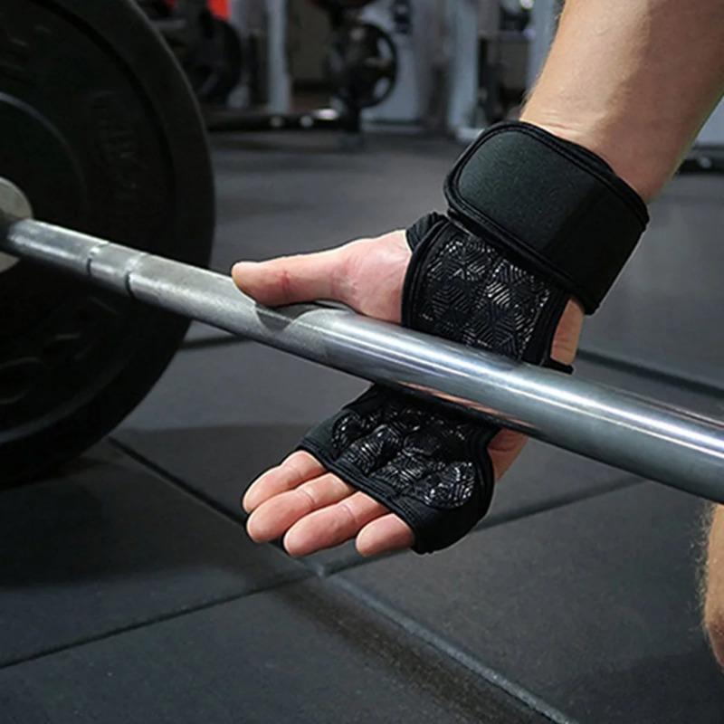 1 Pair Weight Lifting Training Gloves Women Men Fitness Active Body Building Gymnastics Grips Gym Hand Palm Protector Gloves