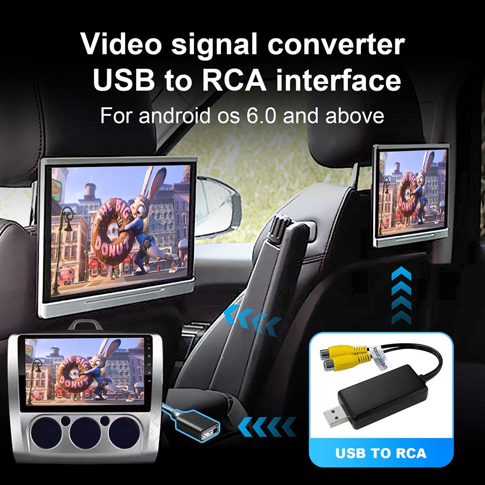 Адаптер USB для видеовыхода CVBS 2 выхода CVBS Кабель USB-RCA DC 5V USB для Android мультимедиа плеера и Android ТВ плеера