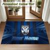 Crystal Velvet Square Rug Custom NameCanterbury-Bankstown Bulldogs Pattern Non Slip Home Floor Decor Rug