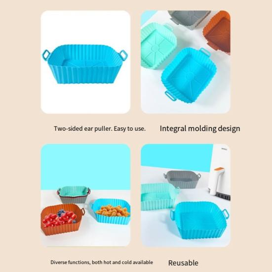 Подложки для фритюрницы Силиконовый противень Многоразовая корзина для фритюрницы Коврик для фритюрницы с антипригарным покрытием Противень для пиццы Духовка Кухонные принадлежности