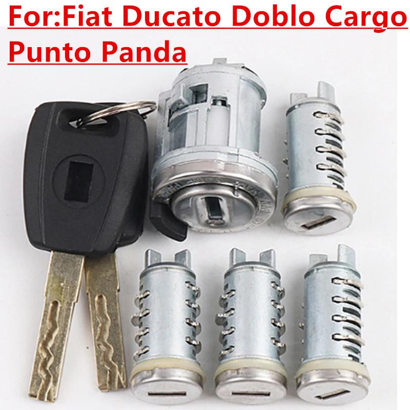 OEM Автомобильный полный комплект личинок замка двери для Fiat Ducato Doblo Cargo Punto Panda SIP22 Лезвие Замок багажника Замок зажигания С 2 шт. Ключа