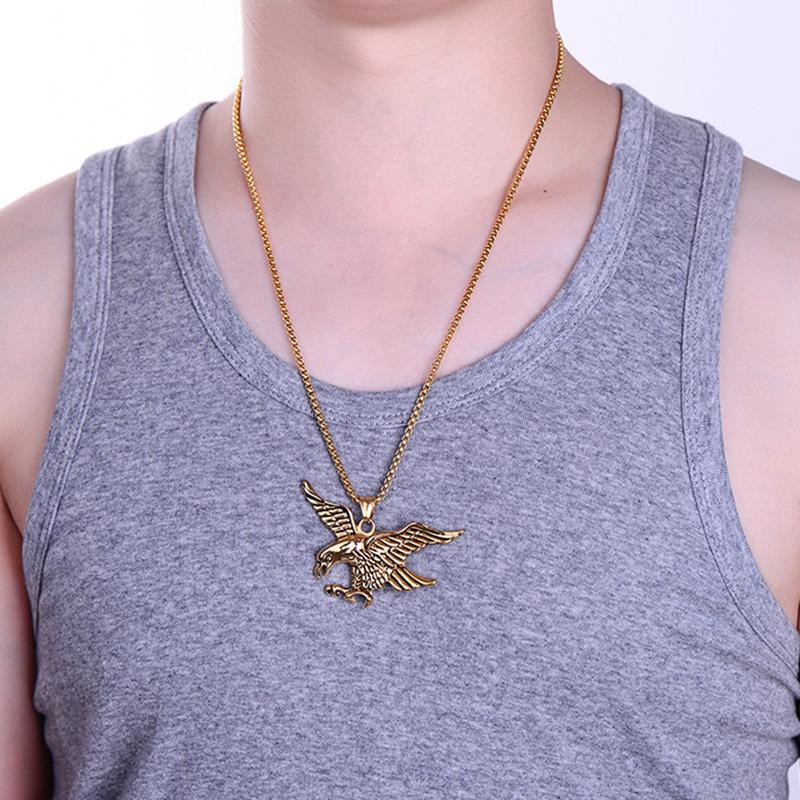 Ожерелье из нержавеющей стали Eagle, мужское ожерелье из титановой стали, женское ожерелье с подвеской, модное