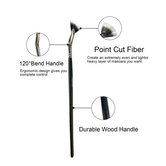 2 шт. веерообразная щеточка для туши, щеточка для ресниц, для естественного эффекта лифтинга и улучшения нижних ресниц, синтетическая щеточка для ресниц без размазывания и комочков