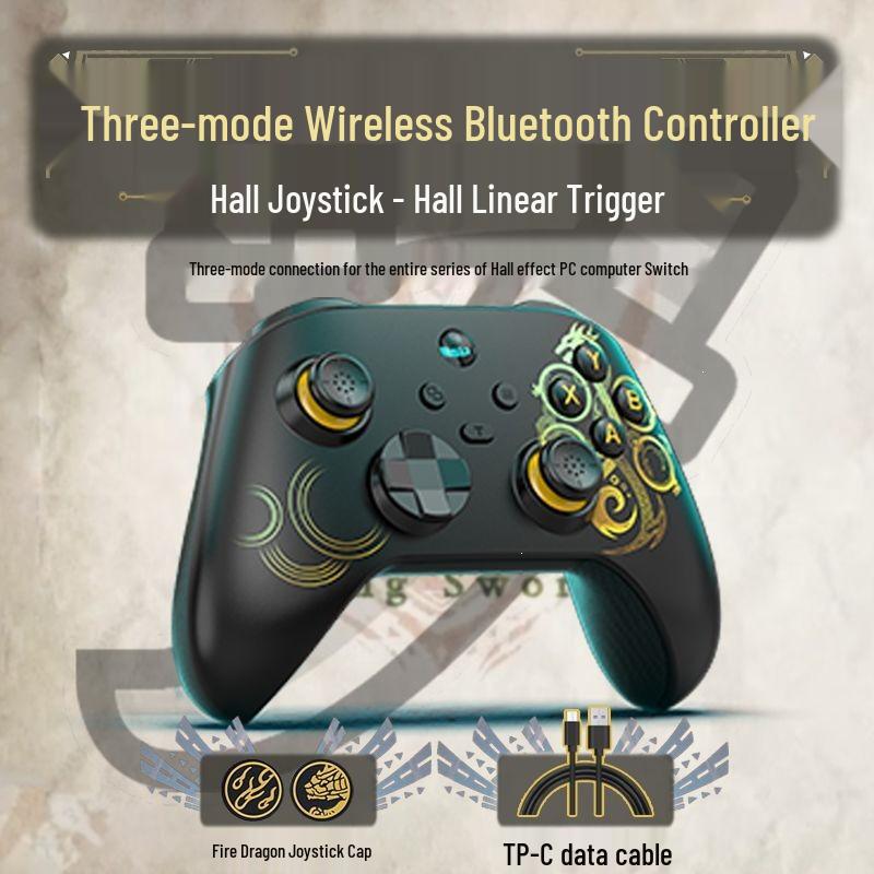 Беспроводной Bluetooth игровой контроллер Monster Hunter World с датчиками Холла и линейными триггерами для ПК и Steam