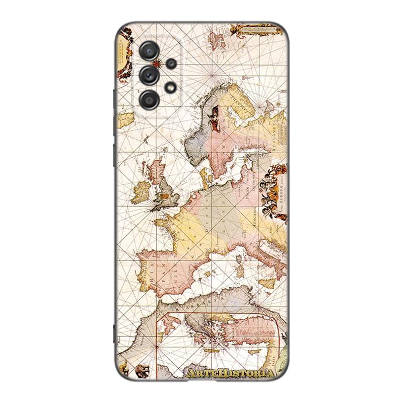 Чехол для телефона с картой мира для путешествий для Samsung A13 A22 A24 A32 A23 A25 A34 A35 A52S A53 A54 A55 A73 5G A12 A14 A15 A31 A33 A50 A51 A72